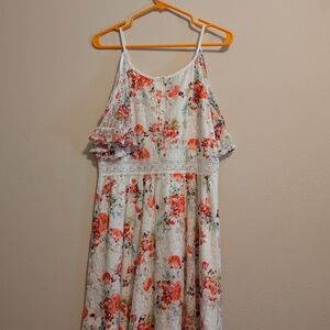 Disney Beauty and the Beast White and Red Floral Dress